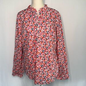 ❤️3/$30 Talbots Floral Long Sleeve Blouse